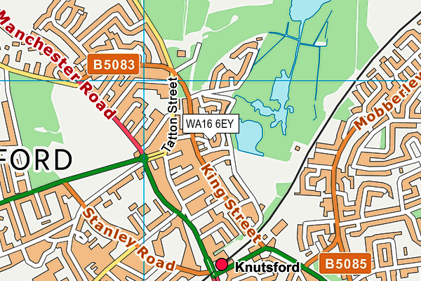 WA16 6EY map - OS VectorMap District (Ordnance Survey) WA16 6EY map - OS VectorMap District (Ordnance Survey)