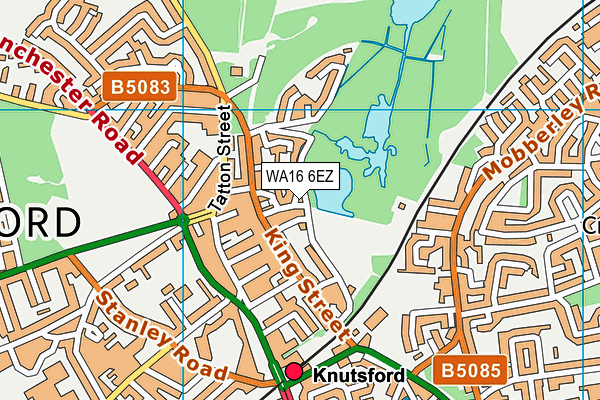 WA16 6EZ map - OS VectorMap District (Ordnance Survey) WA16 6EZ map - OS VectorMap District (Ordnance Survey)