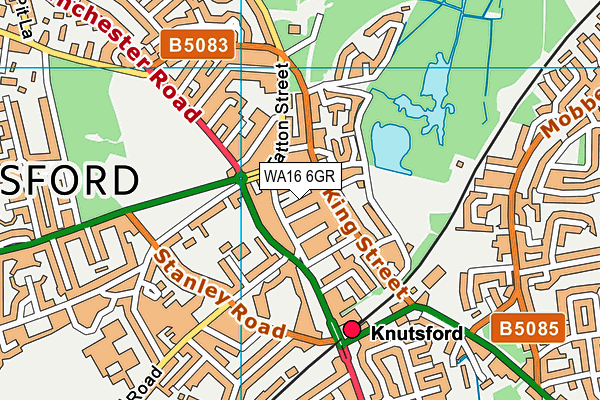 WA16 6GR map - OS VectorMap District (Ordnance Survey) WA16 6GR map - OS VectorMap District (Ordnance Survey)