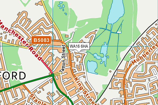WA16 6HA map - OS VectorMap District (Ordnance Survey) WA16 6HA map - OS VectorMap District (Ordnance Survey)