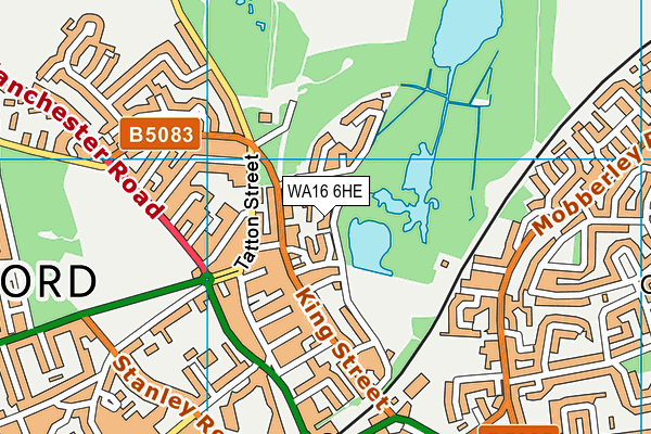 WA16 6HE map - OS VectorMap District (Ordnance Survey) WA16 6HE map - OS VectorMap District (Ordnance Survey)