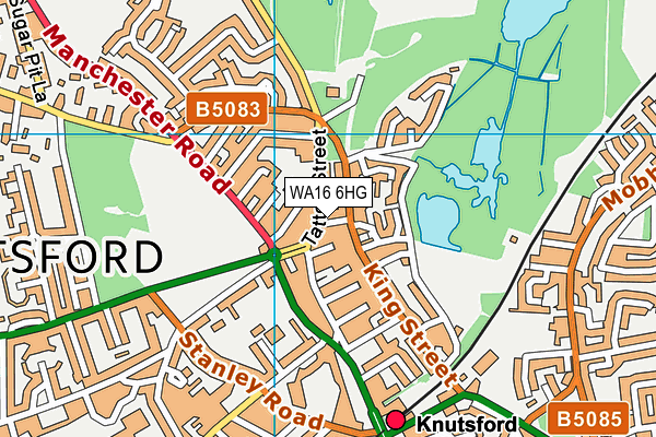 WA16 6HG map - OS VectorMap District (Ordnance Survey) WA16 6HG map - OS VectorMap District (Ordnance Survey)