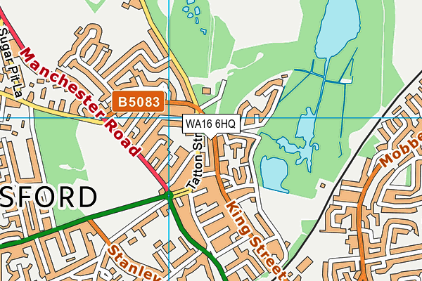WA16 6HQ map - OS VectorMap District (Ordnance Survey) WA16 6HQ map - OS VectorMap District (Ordnance Survey)