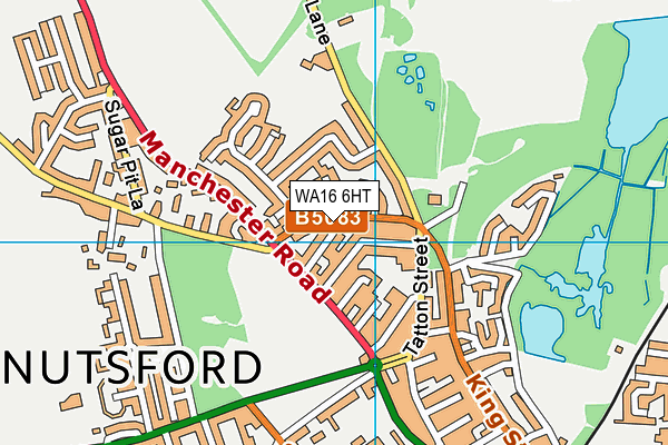 WA16 6HT map - OS VectorMap District (Ordnance Survey)