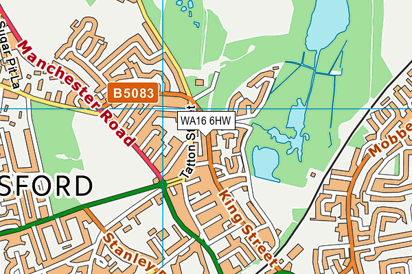WA16 6HW map - OS VectorMap District (Ordnance Survey) WA16 6HW map - OS VectorMap District (Ordnance Survey)
