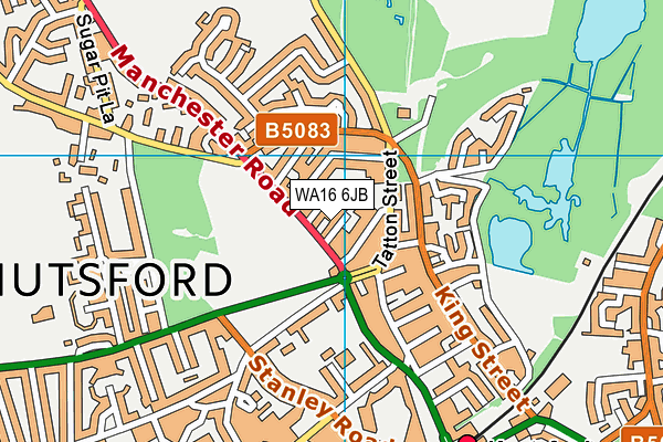 WA16 6JB map - OS VectorMap District (Ordnance Survey) WA16 6JB map - OS VectorMap District (Ordnance Survey)
