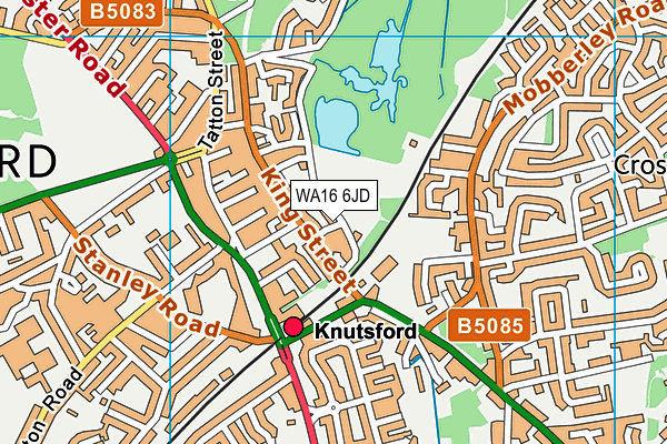 WA16 6JD map - OS VectorMap District (Ordnance Survey) WA16 6JD map - OS VectorMap District (Ordnance Survey)