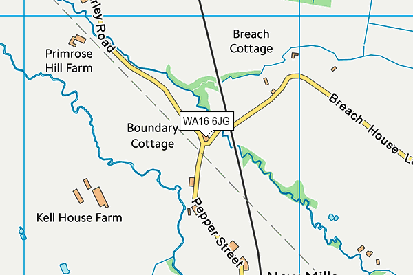 WA16 6JG map - OS VectorMap District (Ordnance Survey) WA16 6JG map - OS VectorMap District (Ordnance Survey)