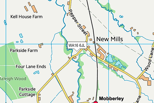 WA16 6JL map - OS VectorMap District (Ordnance Survey) WA16 6JL map - OS VectorMap District (Ordnance Survey)