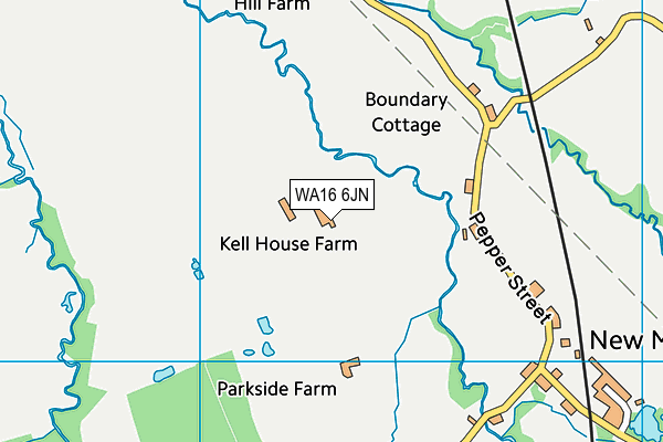 WA16 6JN map - OS VectorMap District (Ordnance Survey) WA16 6JN map - OS VectorMap District (Ordnance Survey)
