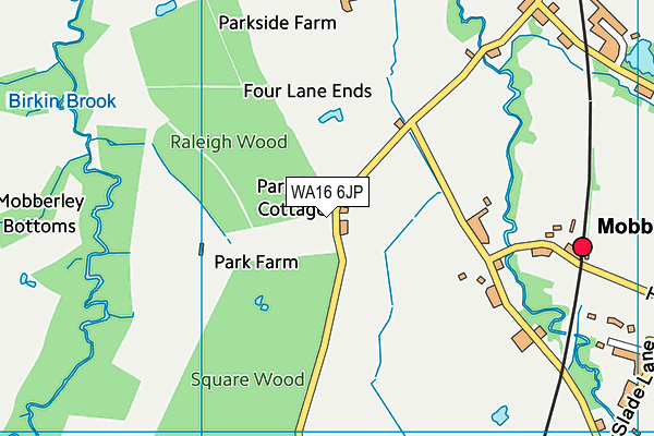 WA16 6JP map - OS VectorMap District (Ordnance Survey) WA16 6JP map - OS VectorMap District (Ordnance Survey)