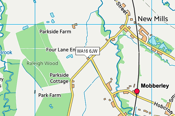 WA16 6JW map - OS VectorMap District (Ordnance Survey) WA16 6JW map - OS VectorMap District (Ordnance Survey)
