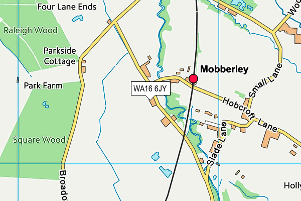 WA16 6JY map - OS VectorMap District (Ordnance Survey) WA16 6JY map - OS VectorMap District (Ordnance Survey)