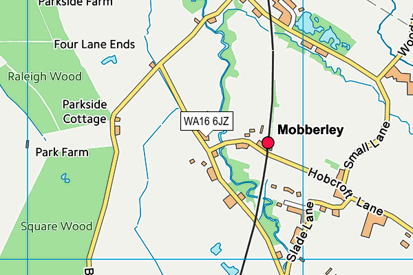 WA16 6JZ map - OS VectorMap District (Ordnance Survey)