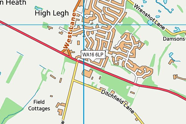 WA16 6LP map - OS VectorMap District (Ordnance Survey)
