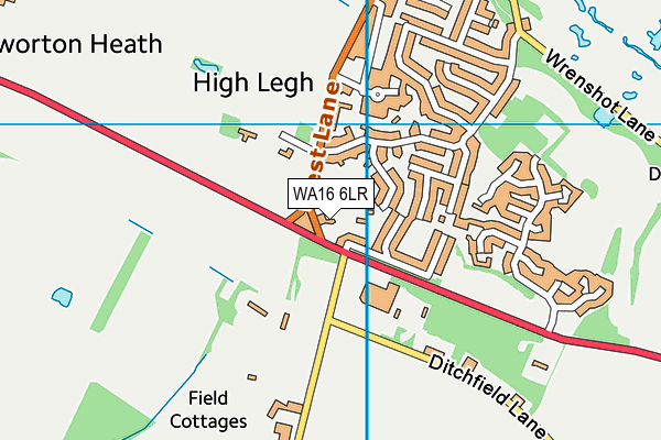 WA16 6LR map - OS VectorMap District (Ordnance Survey)