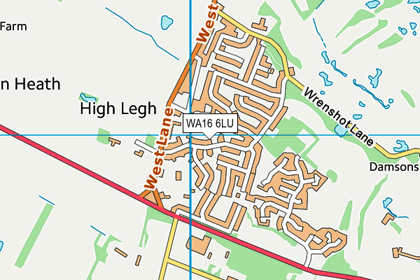 WA16 6LU map - OS VectorMap District (Ordnance Survey) WA16 6LU map - OS VectorMap District (Ordnance Survey)