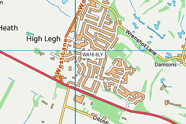 WA16 6LY map - OS VectorMap District (Ordnance Survey) WA16 6LY map - OS VectorMap District (Ordnance Survey)
