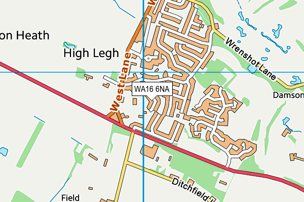 WA16 6NA map - OS VectorMap District (Ordnance Survey) WA16 6NA map - OS VectorMap District (Ordnance Survey)