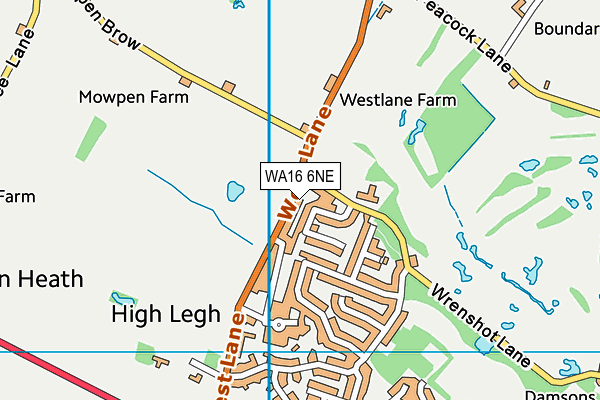 WA16 6NE map - OS VectorMap District (Ordnance Survey) WA16 6NE map - OS VectorMap District (Ordnance Survey)