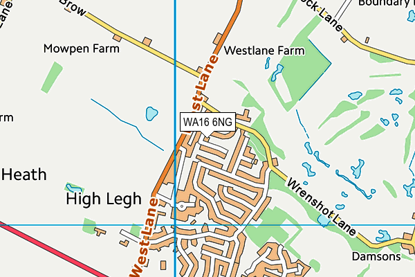 WA16 6NG map - OS VectorMap District (Ordnance Survey) WA16 6NG map - OS VectorMap District (Ordnance Survey)
