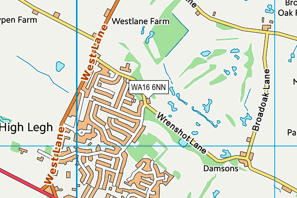 WA16 6NN map - OS VectorMap District (Ordnance Survey) WA16 6NN map - OS VectorMap District (Ordnance Survey)