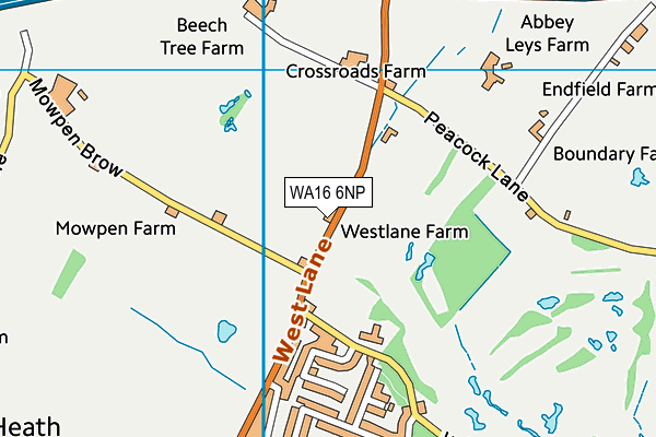 WA16 6NP map - OS VectorMap District (Ordnance Survey) WA16 6NP map - OS VectorMap District (Ordnance Survey)