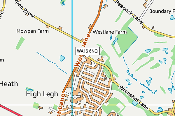 WA16 6NQ map - OS VectorMap District (Ordnance Survey) WA16 6NQ map - OS VectorMap District (Ordnance Survey)