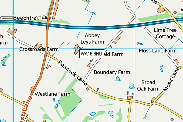 WA16 6NU map - OS VectorMap District (Ordnance Survey)