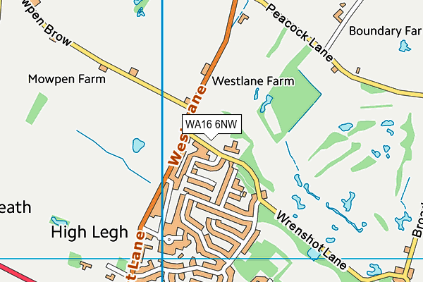 WA16 6NW map - OS VectorMap District (Ordnance Survey)