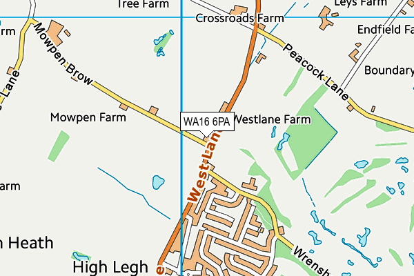 WA16 6PA map - OS VectorMap District (Ordnance Survey) WA16 6PA map - OS VectorMap District (Ordnance Survey)
