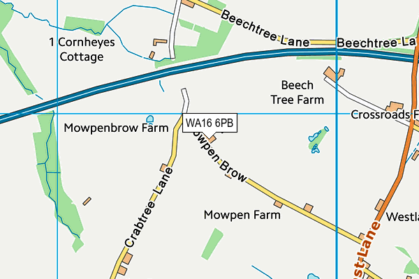 WA16 6PB map - OS VectorMap District (Ordnance Survey) WA16 6PB map - OS VectorMap District (Ordnance Survey)