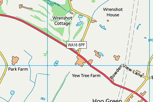 WA16 6PF map - OS VectorMap District (Ordnance Survey) WA16 6PF map - OS VectorMap District (Ordnance Survey)