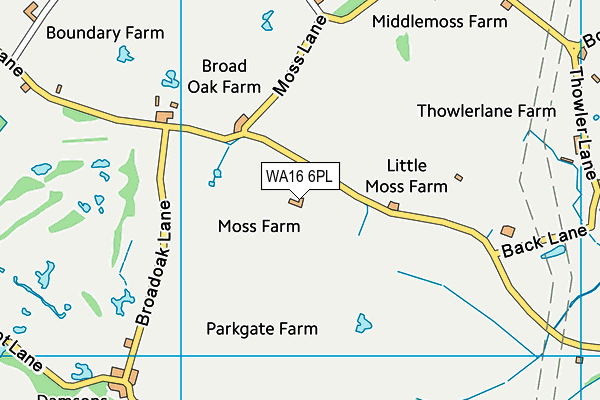WA16 6PL map - OS VectorMap District (Ordnance Survey)