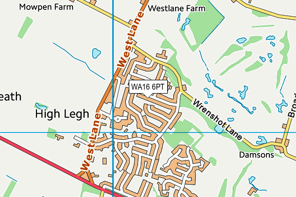 WA16 6PT map - OS VectorMap District (Ordnance Survey) WA16 6PT map - OS VectorMap District (Ordnance Survey)
