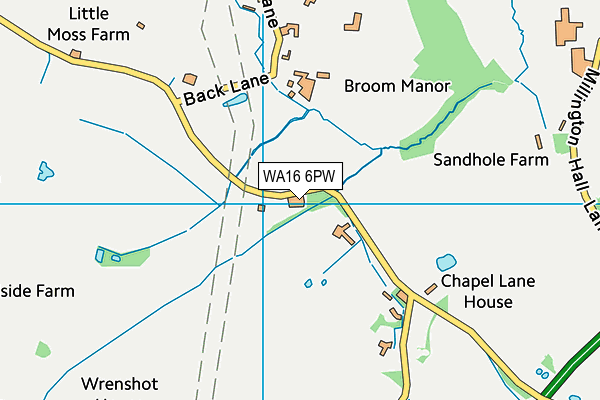 WA16 6PW map - OS VectorMap District (Ordnance Survey)