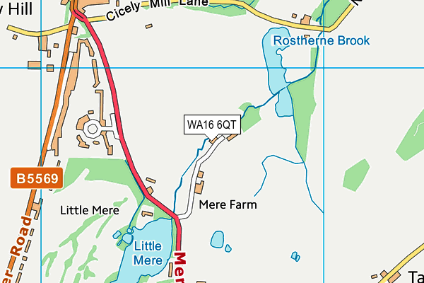 WA16 6QT map - OS VectorMap District (Ordnance Survey) WA16 6QT map - OS VectorMap District (Ordnance Survey)