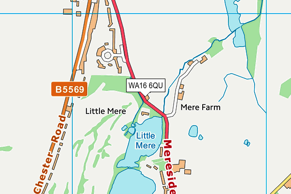 WA16 6QU map - OS VectorMap District (Ordnance Survey) WA16 6QU map - OS VectorMap District (Ordnance Survey)