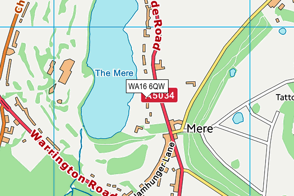 WA16 6QW map - OS VectorMap District (Ordnance Survey) WA16 6QW map - OS VectorMap District (Ordnance Survey)