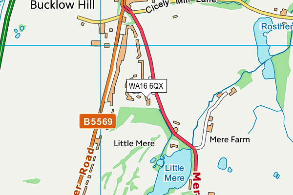 WA16 6QX map - OS VectorMap District (Ordnance Survey) WA16 6QX map - OS VectorMap District (Ordnance Survey)