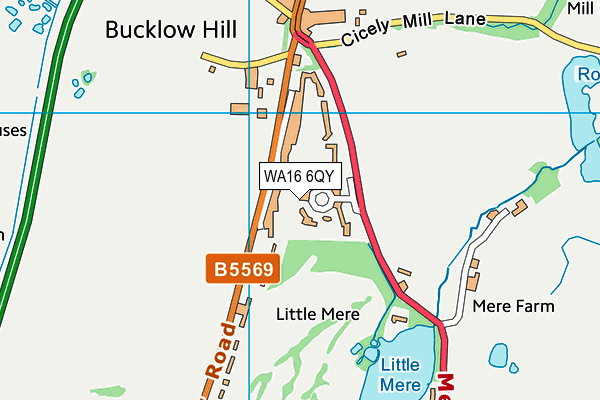 WA16 6QY map - OS VectorMap District (Ordnance Survey) WA16 6QY map - OS VectorMap District (Ordnance Survey)