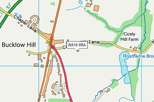 WA16 6RA map - OS VectorMap District (Ordnance Survey) WA16 6RA map - OS VectorMap District (Ordnance Survey)