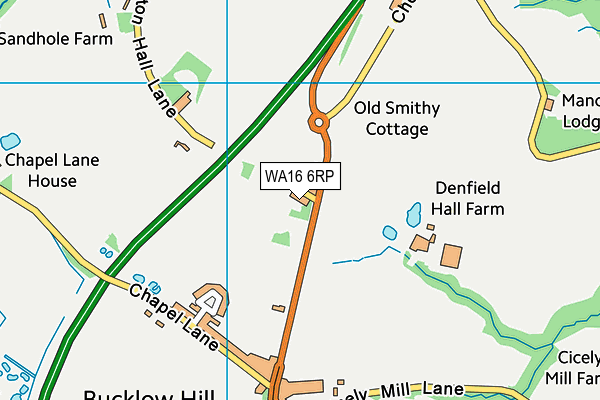 WA16 6RP map - OS VectorMap District (Ordnance Survey) WA16 6RP map - OS VectorMap District (Ordnance Survey)