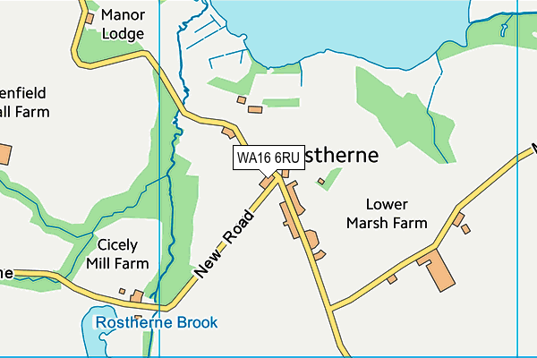 WA16 6RU map - OS VectorMap District (Ordnance Survey) WA16 6RU map - OS VectorMap District (Ordnance Survey)