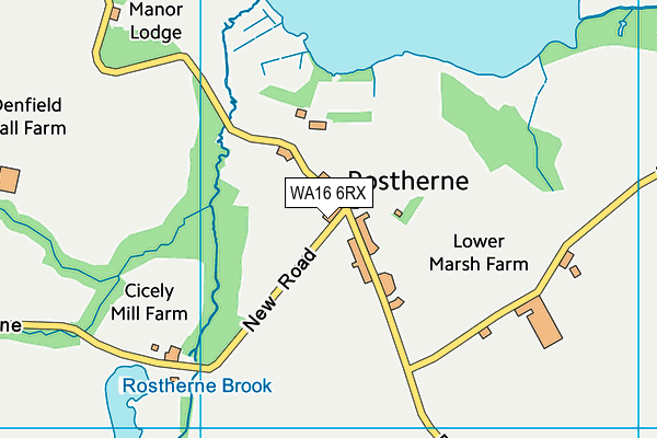 WA16 6RX map - OS VectorMap District (Ordnance Survey) WA16 6RX map - OS VectorMap District (Ordnance Survey)