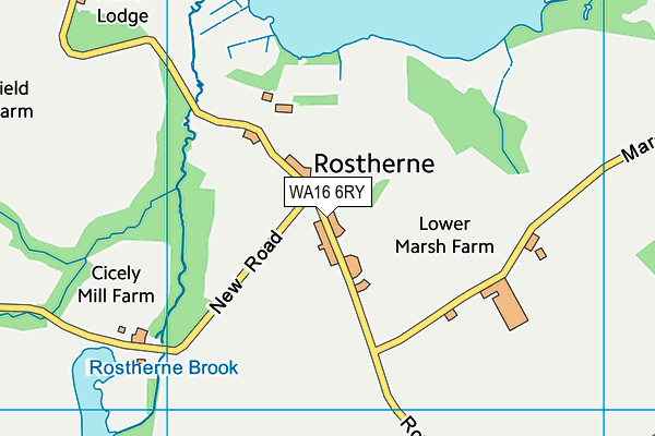 WA16 6RY map - OS VectorMap District (Ordnance Survey)