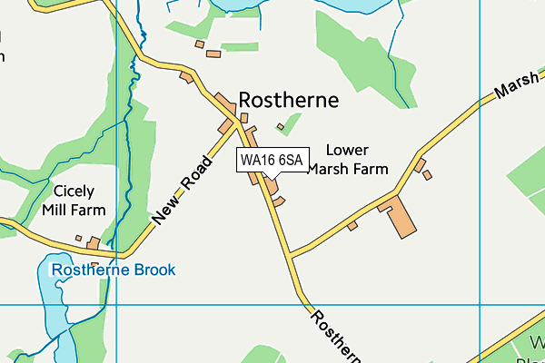WA16 6SA map - OS VectorMap District (Ordnance Survey) WA16 6SA map - OS VectorMap District (Ordnance Survey)