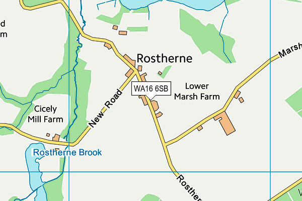 WA16 6SB map - OS VectorMap District (Ordnance Survey) WA16 6SB map - OS VectorMap District (Ordnance Survey)