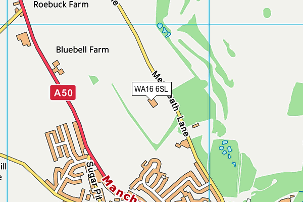 WA16 6SL map - OS VectorMap District (Ordnance Survey) WA16 6SL map - OS VectorMap District (Ordnance Survey)