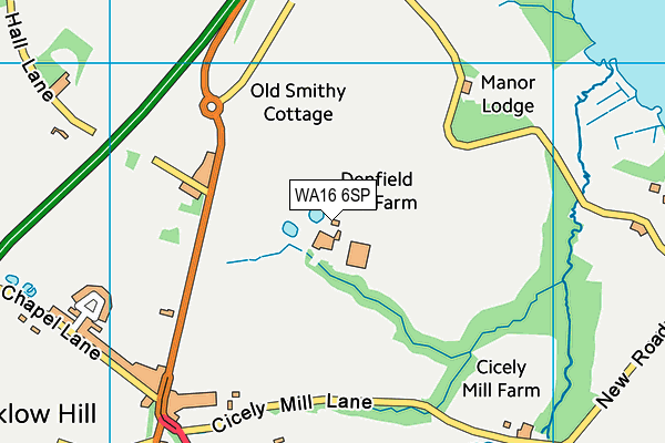 WA16 6SP map - OS VectorMap District (Ordnance Survey) WA16 6SP map - OS VectorMap District (Ordnance Survey)